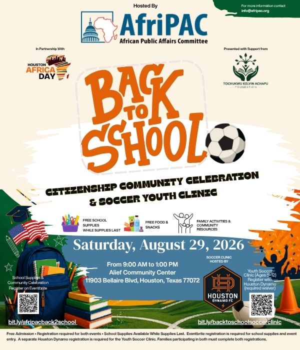 AfriPAC Back to School 2026 Citizenship Community Celebration and Youth Soccer Clinic